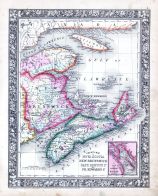 Nova Scotia, New Brunswick, Cape Breton Island and Prince Edward's Island, World Atlas 1864 Mitchells New General Atlas